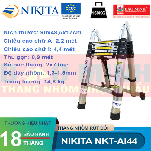 Thang Nhôm Rút Đôi Nikita NKT-AI44